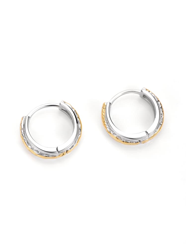 メンズピアス メンズピアス 重厚感二層式フープピアス