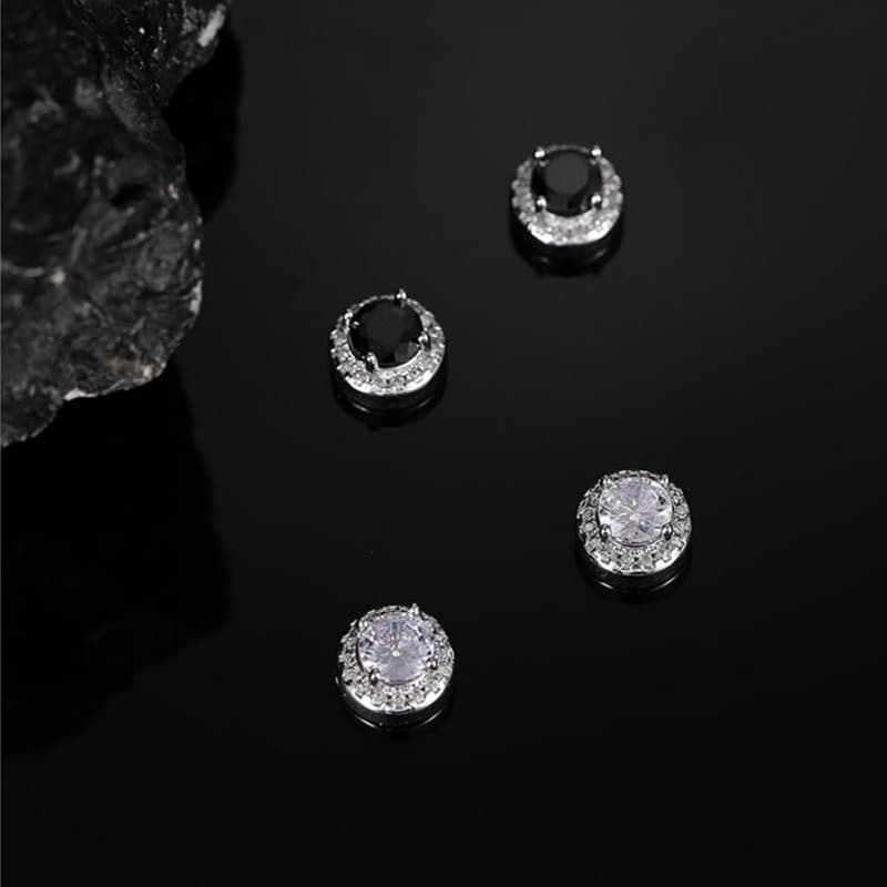 メンズピアス 煌めき クリスタル マグネットピアス