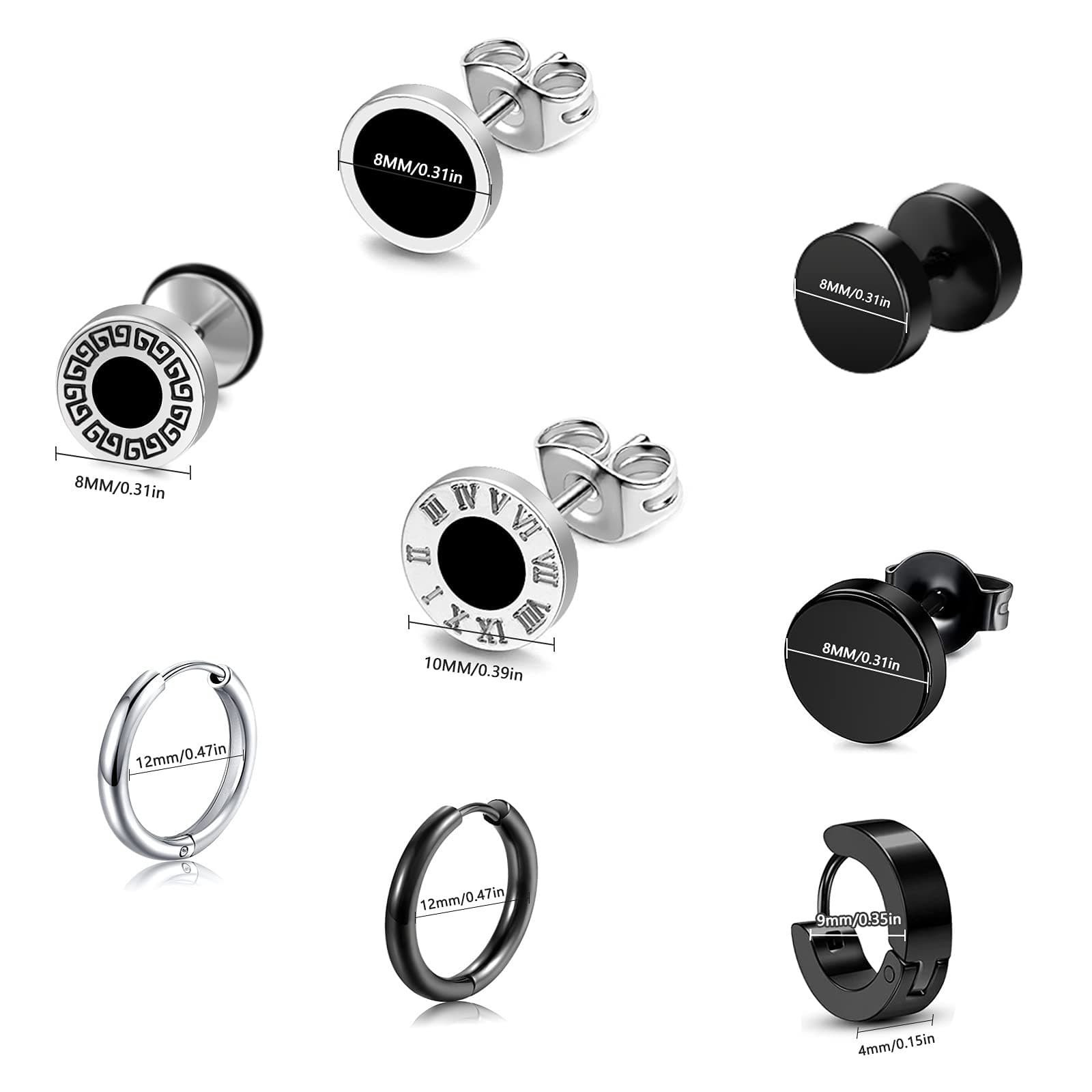 メンズピアス モダンスタイルピアス８種セット
