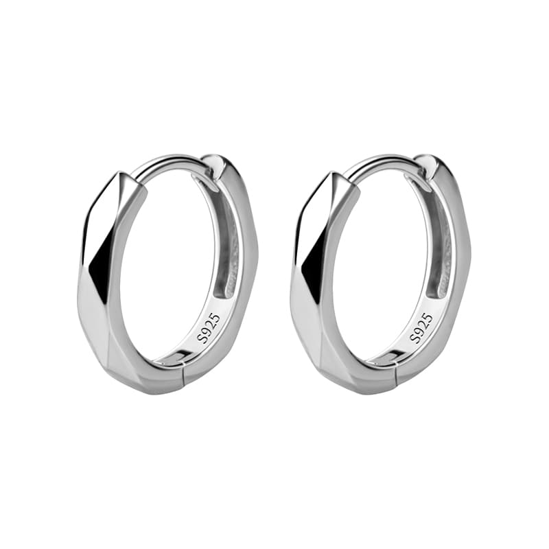 メンズピアス 幾何学デザイン シンプルフープピアス