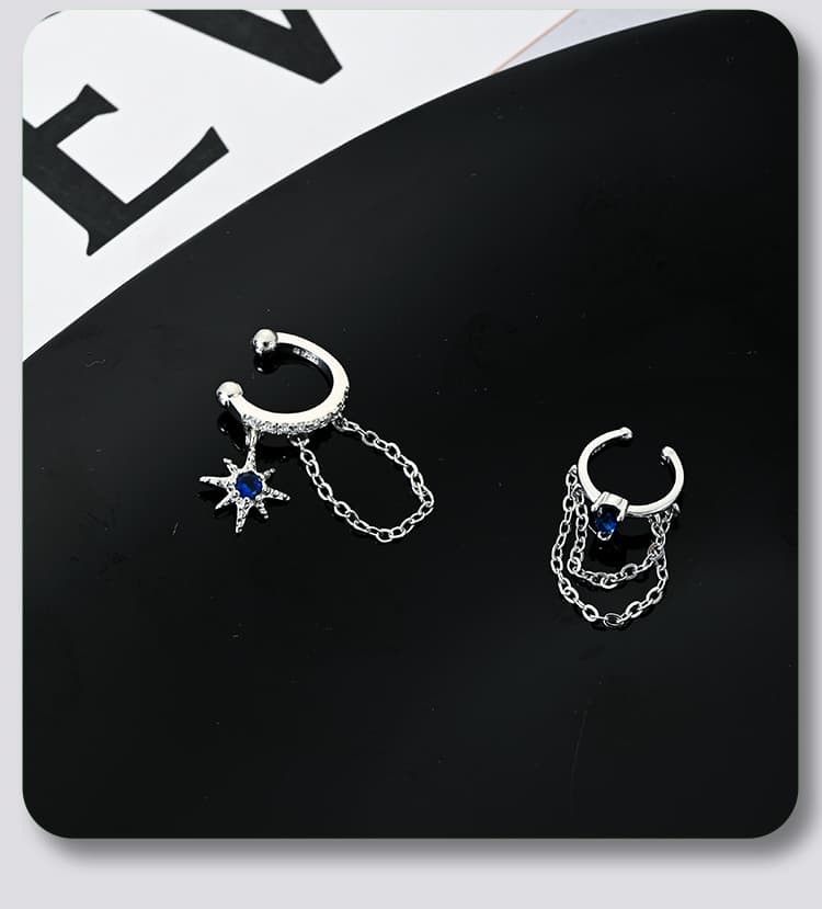 メンズピアス 星雫チェーンイヤーカフ