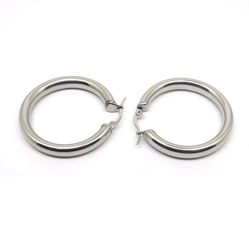 メンズピアス シンプル太フープピアス