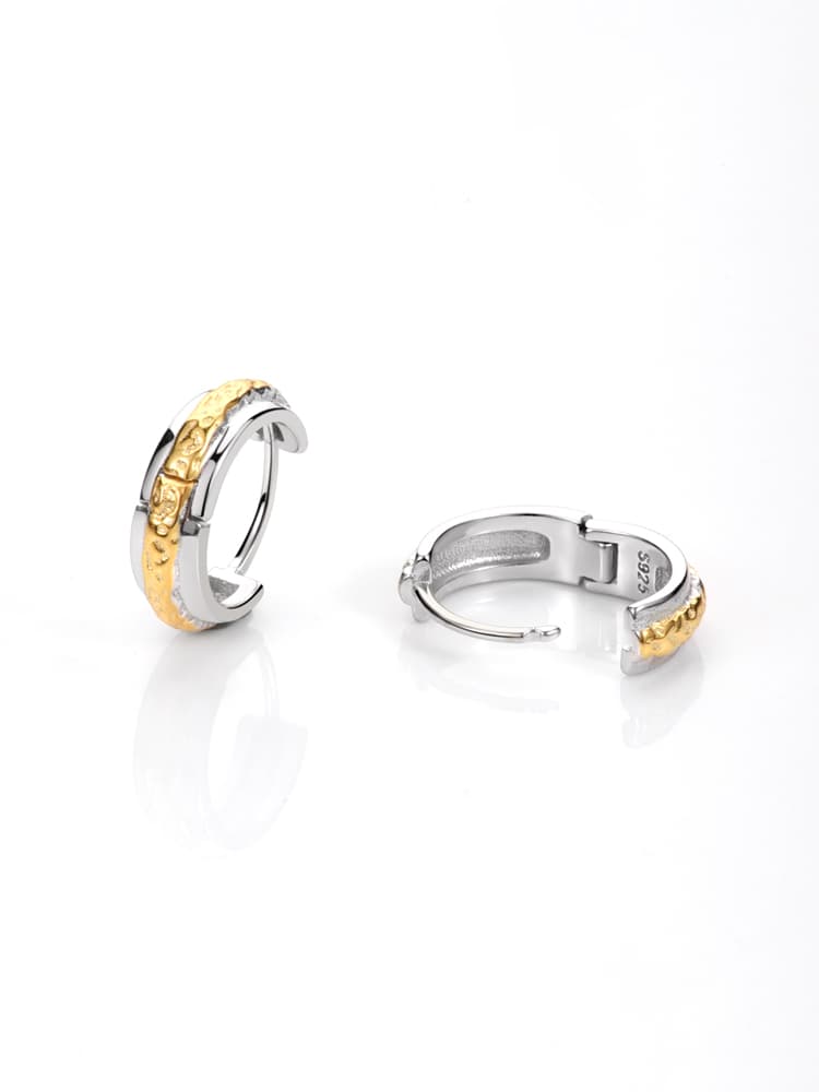 メンズピアス メンズピアス 重厚感二層式フープピアス