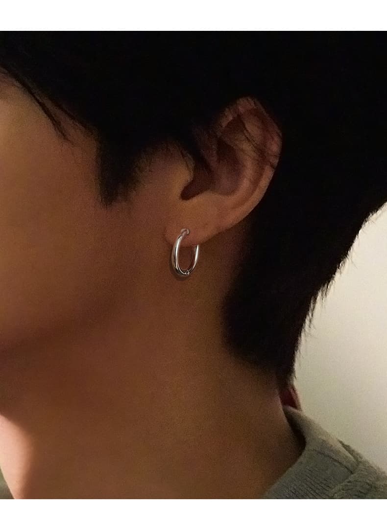 メンズピアス シンプル輪っか型軟骨ピアス