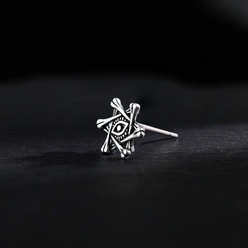 メンズピアス 六芒星シンボルスタッドピアス