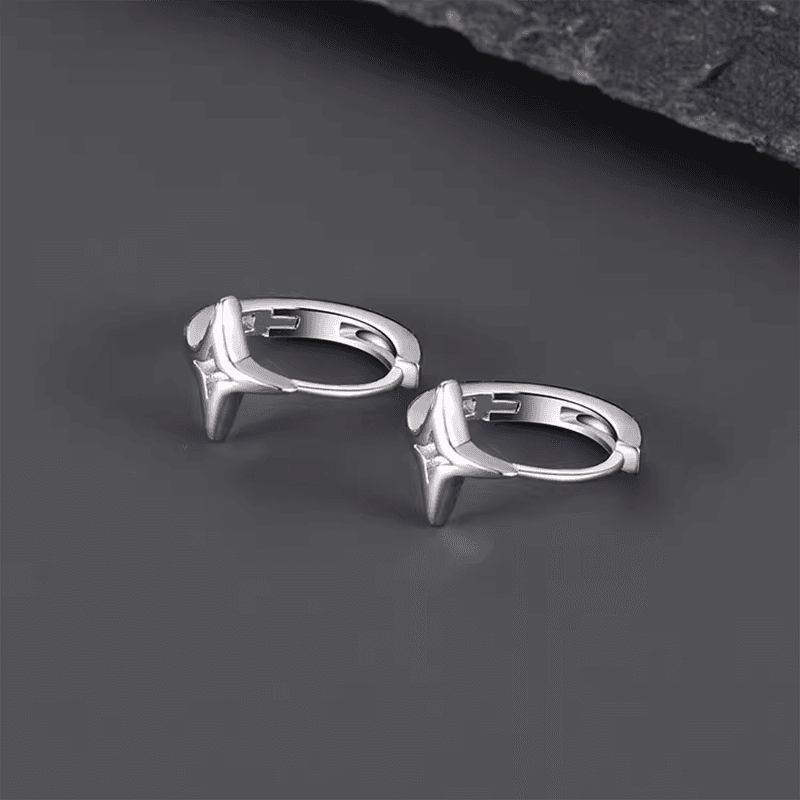 メンズピアス リングピアス 四角形スター ハグピアス