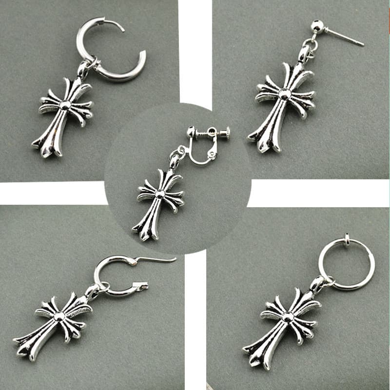 メンズピアス クロス調十字架デザインピアス メンズ