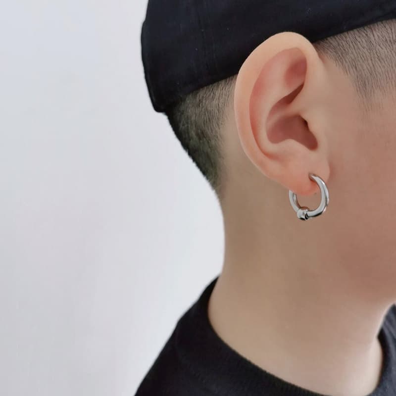 メンズピアス リングピアス シンプル輪郭ピアス