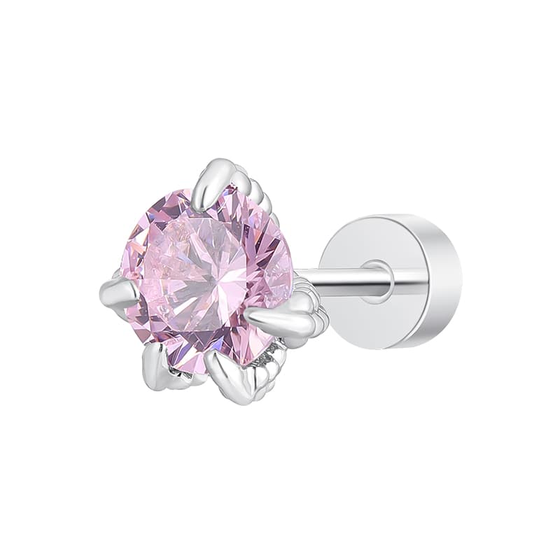 メンズピアス 宝石のように輝く花弁風スタッドピアス