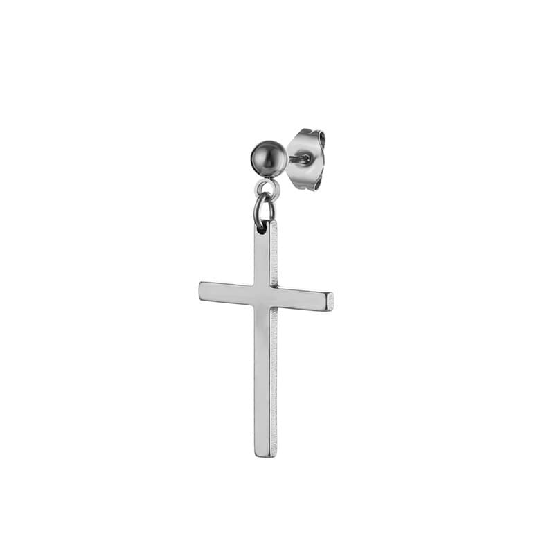 メンズピアス クロス型ゆらゆらピアス