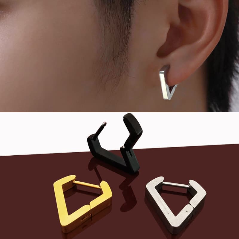 メンズピアス シンプル三角フォルムピアス
