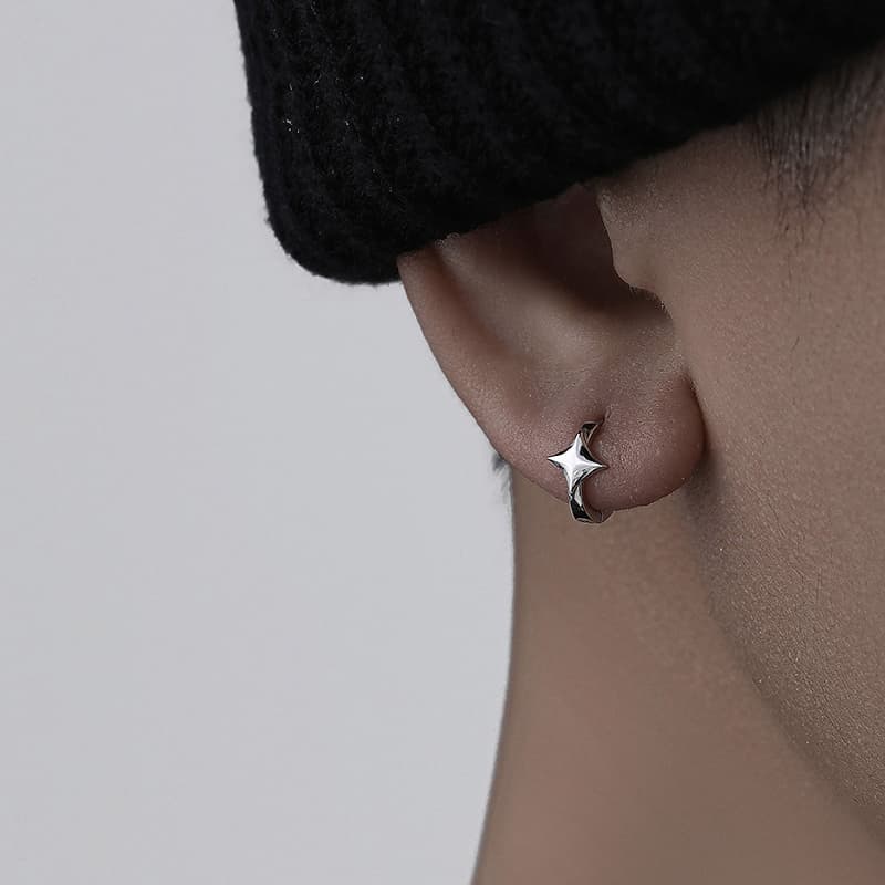 メンズピアス メンズピアス 星光輝く極小スタッドピアス