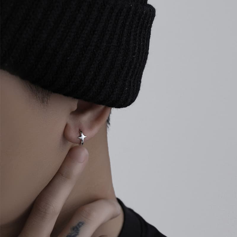 メンズピアス メンズピアス 星光輝く極小スタッドピアス