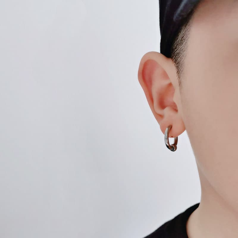 メンズピアス リングピアス シンプル輪郭ピアス