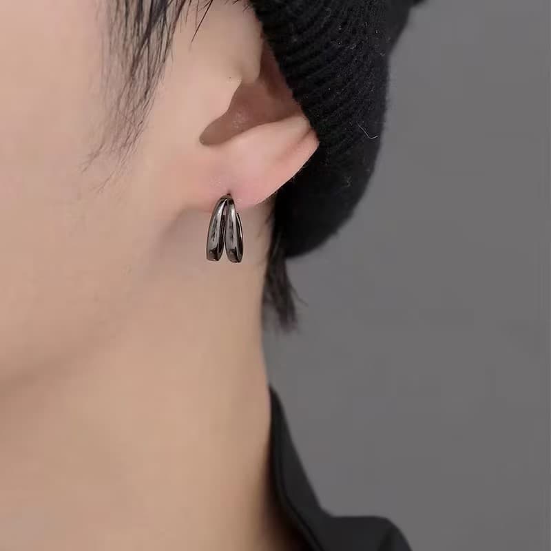 メンズピアス 洗練ダブルリング