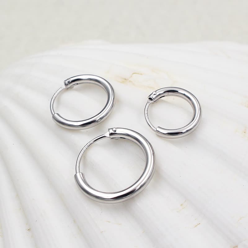 メンズピアス シンプル輪型フープピアス メンズ
