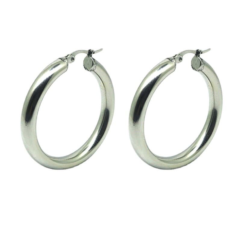 メンズピアス シンプル太フープピアス