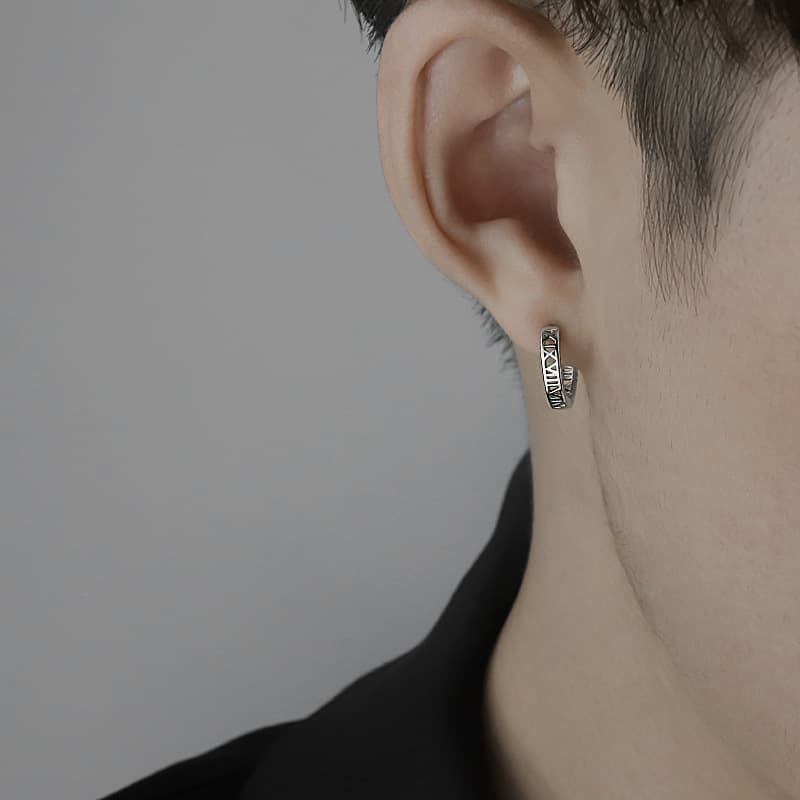 メンズピアス 伝統模様フープピアス