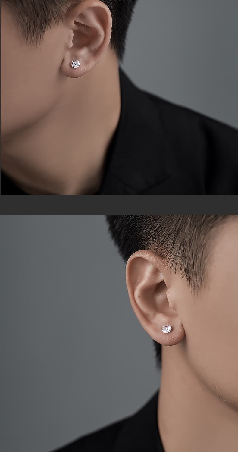 メンズピアス メンズピアス 洗練キュービックジルコニアピアス