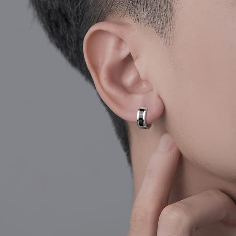 メンズピアス シンプル フープ ピアス