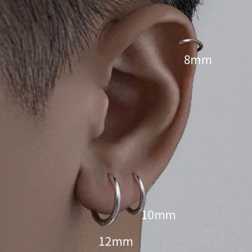 メンズピアス 医療級フープピアス 敏感肌対応