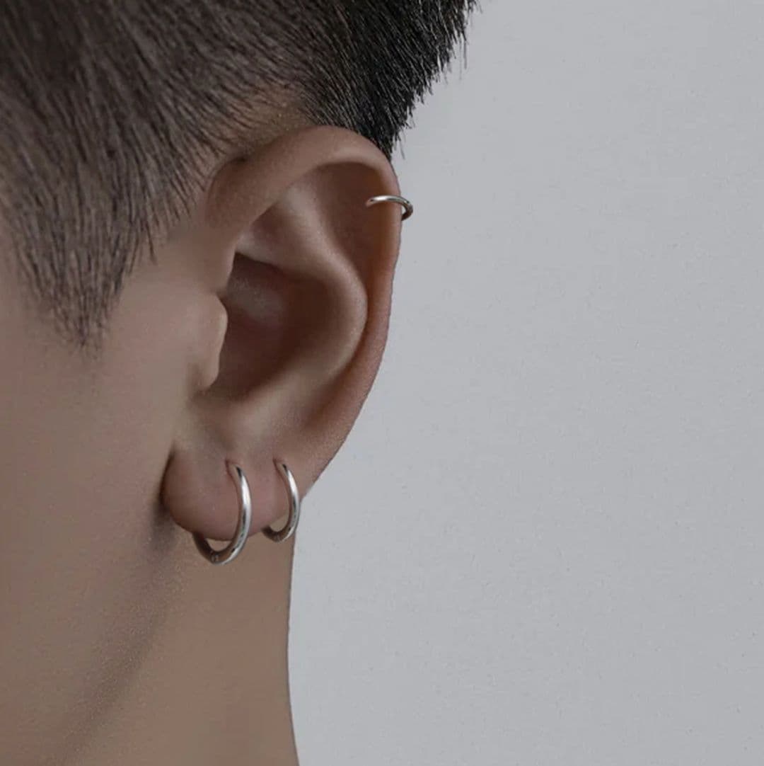 メンズピアス 医療級フープピアス 敏感肌対応