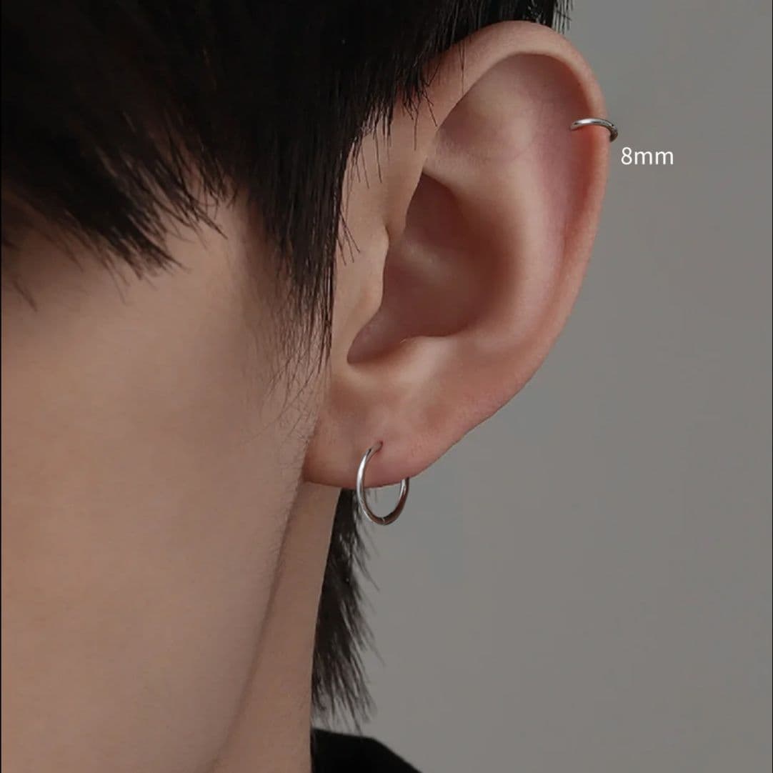 メンズピアス 医療級フープピアス 敏感肌対応