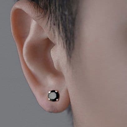 メンズピアス 輝石一粒スタッドピアス