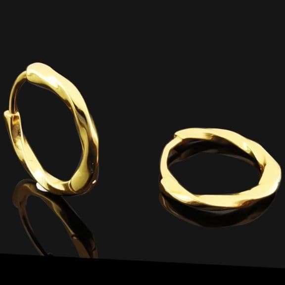 メンズピアス ねじれ輪フープピアス