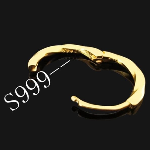 メンズピアス ねじれ輪フープピアス