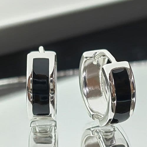メンズピアス モダンコントラストフープピアス