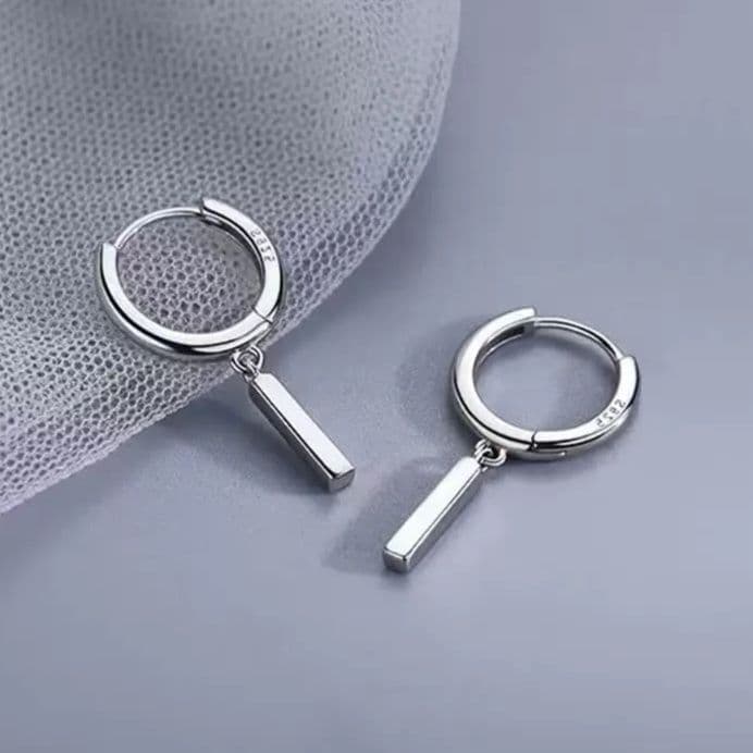 メンズピアス シンプル棒スティックフープピアス