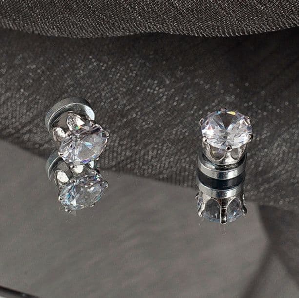 メンズピアス メンズピアス 輝石一粒 六爪留めスタッドピアス