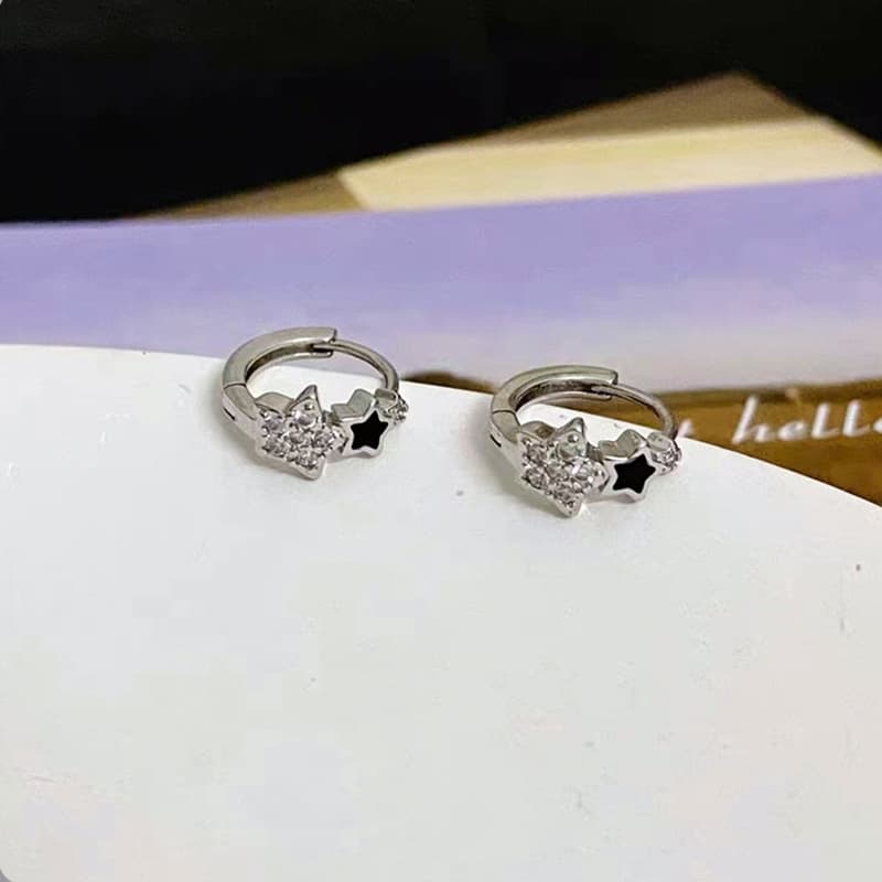 メンズピアス 星型クリスタルフォルムピアス