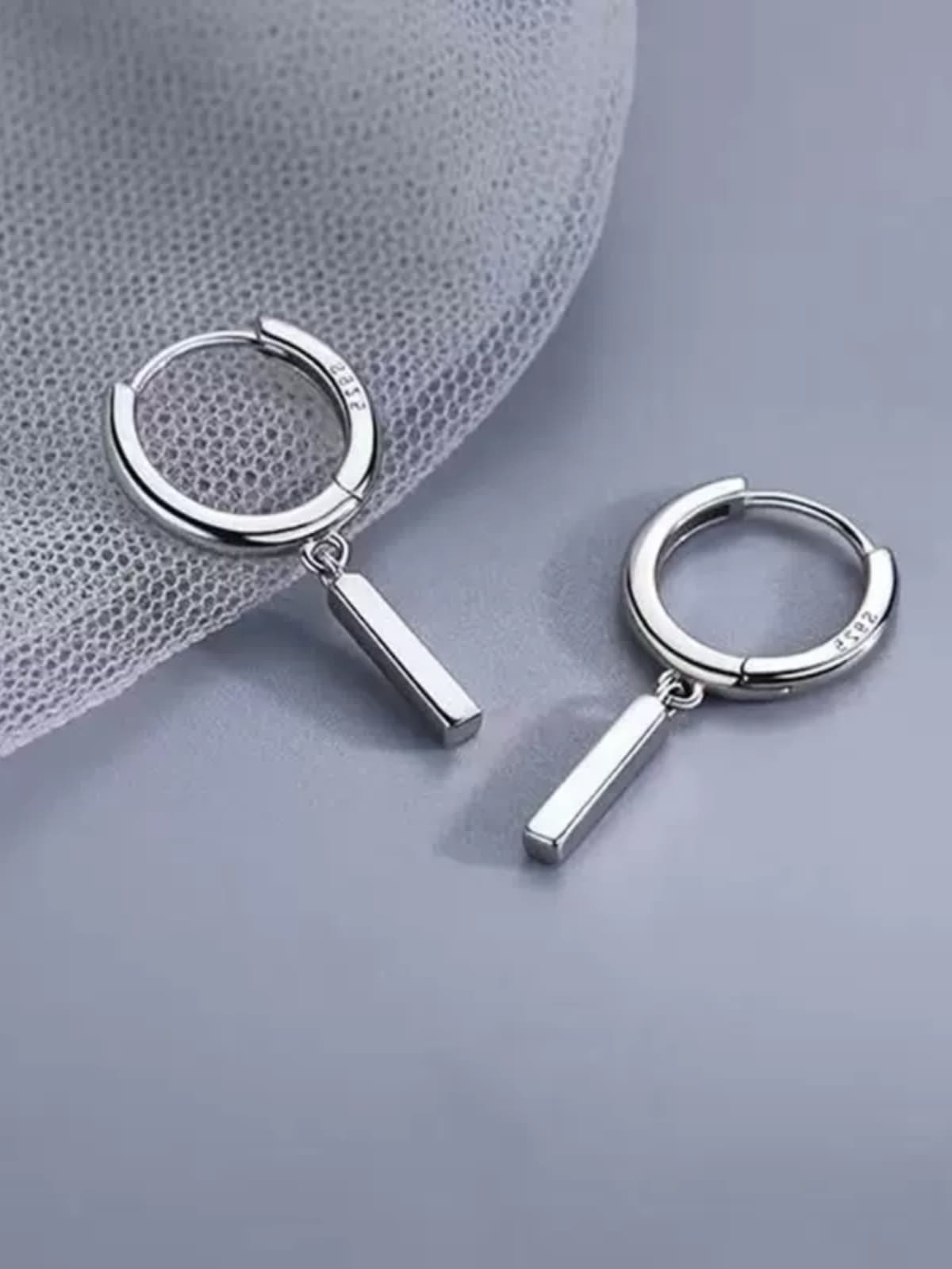 メンズピアス シンプル棒スティックフープピアス